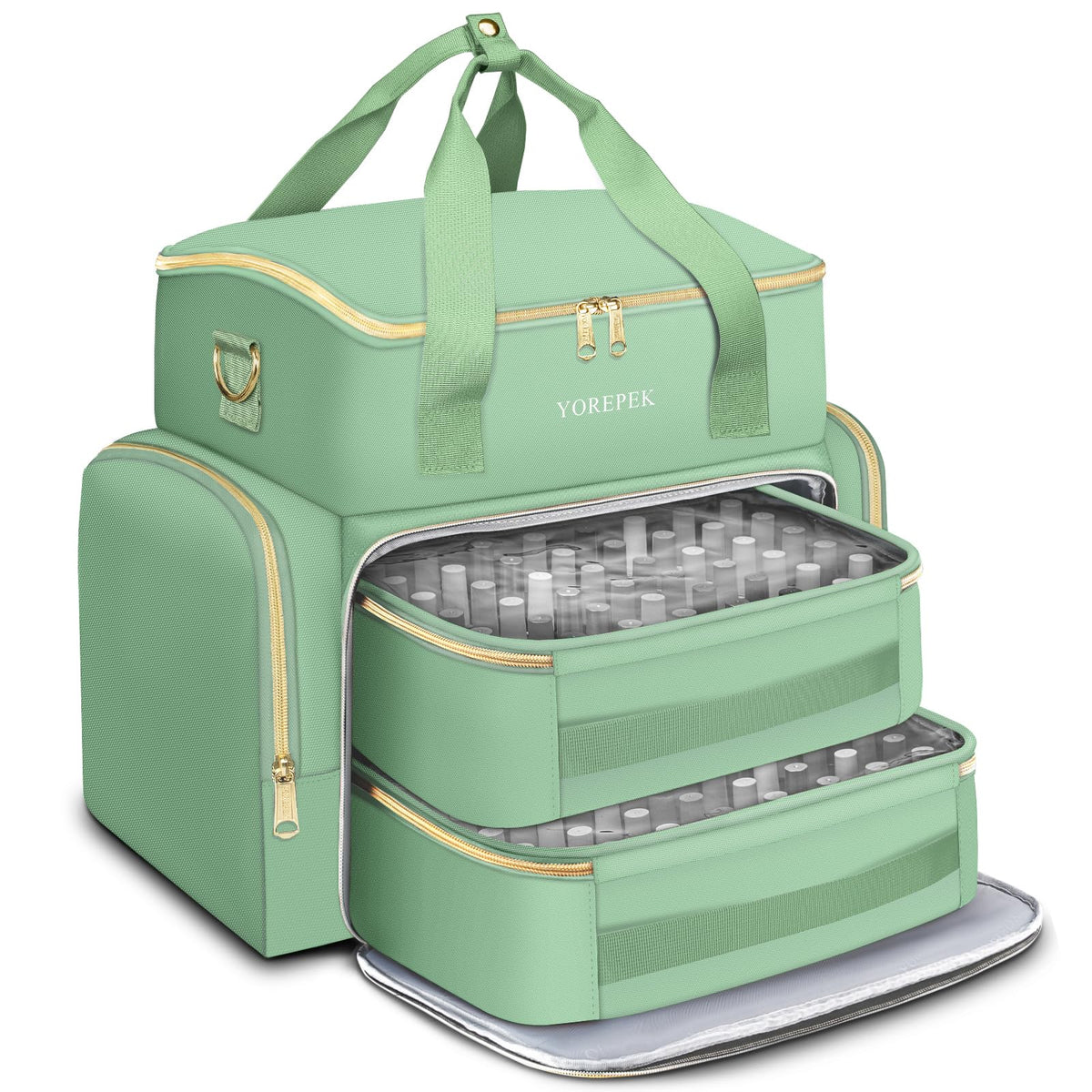 YOREPEK front packaging green shows roomy storage and organized layout benefit