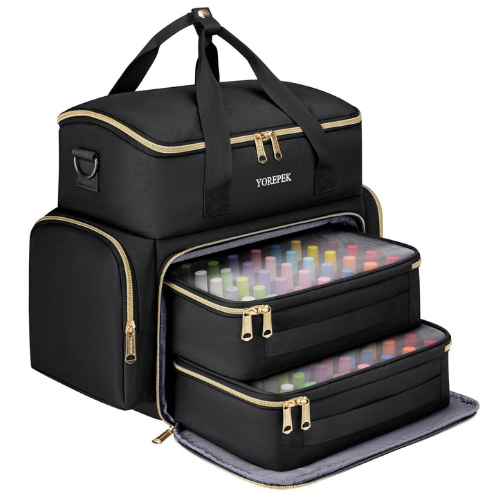 YOREPEK front view of closed organizer case showing compact protection