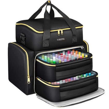 YOREPEK front view closed bag showing compact travel-ready design and organized storage