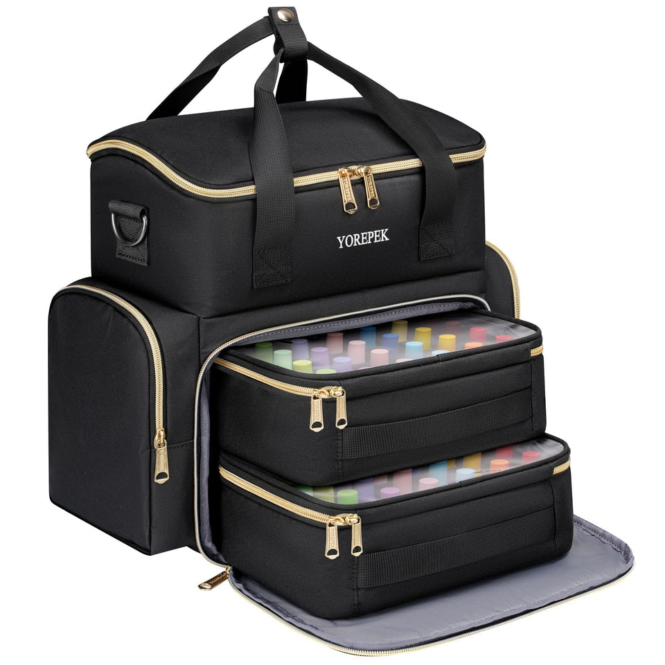 YOREPEK front view organizer bag showing compact capacity and protection