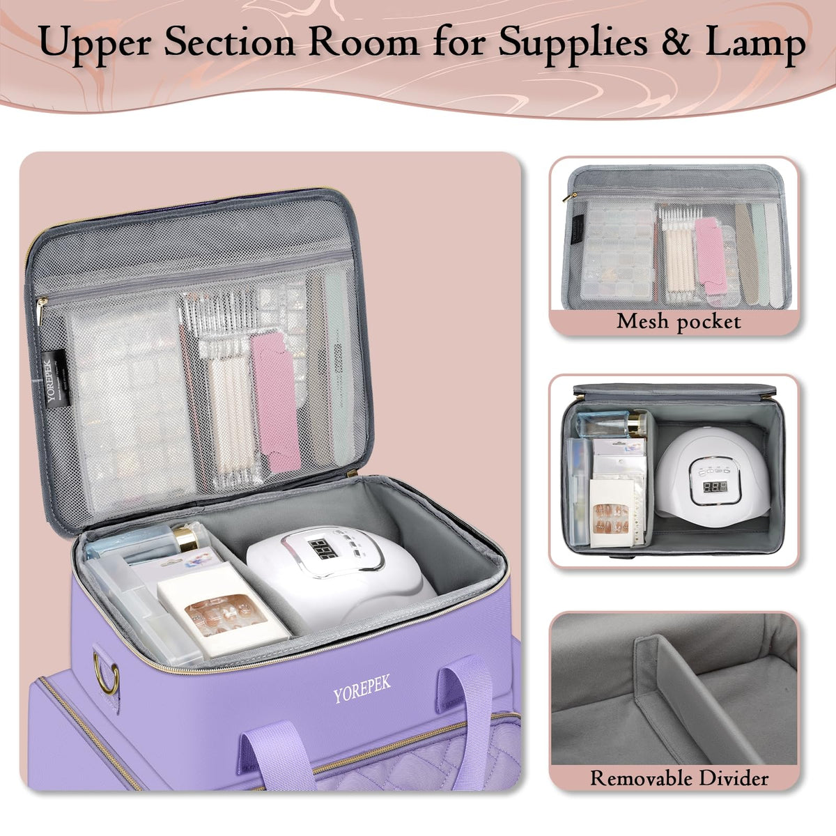 YOREPEK lifestyle salon setup with bag in use for professional mobile nail services