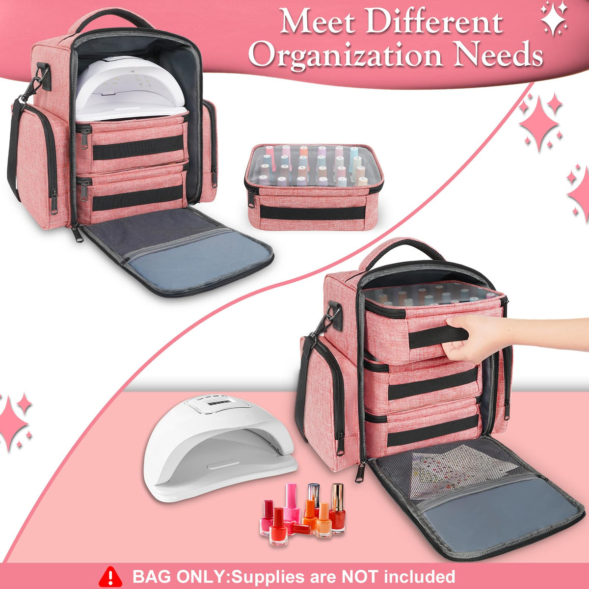 YOREPEK mesh pocket with nail swatches and stickers for fast selection and easy visibility