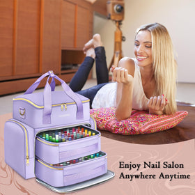 YOREPEK open interior with two removable pouches organizing bottles for quick access