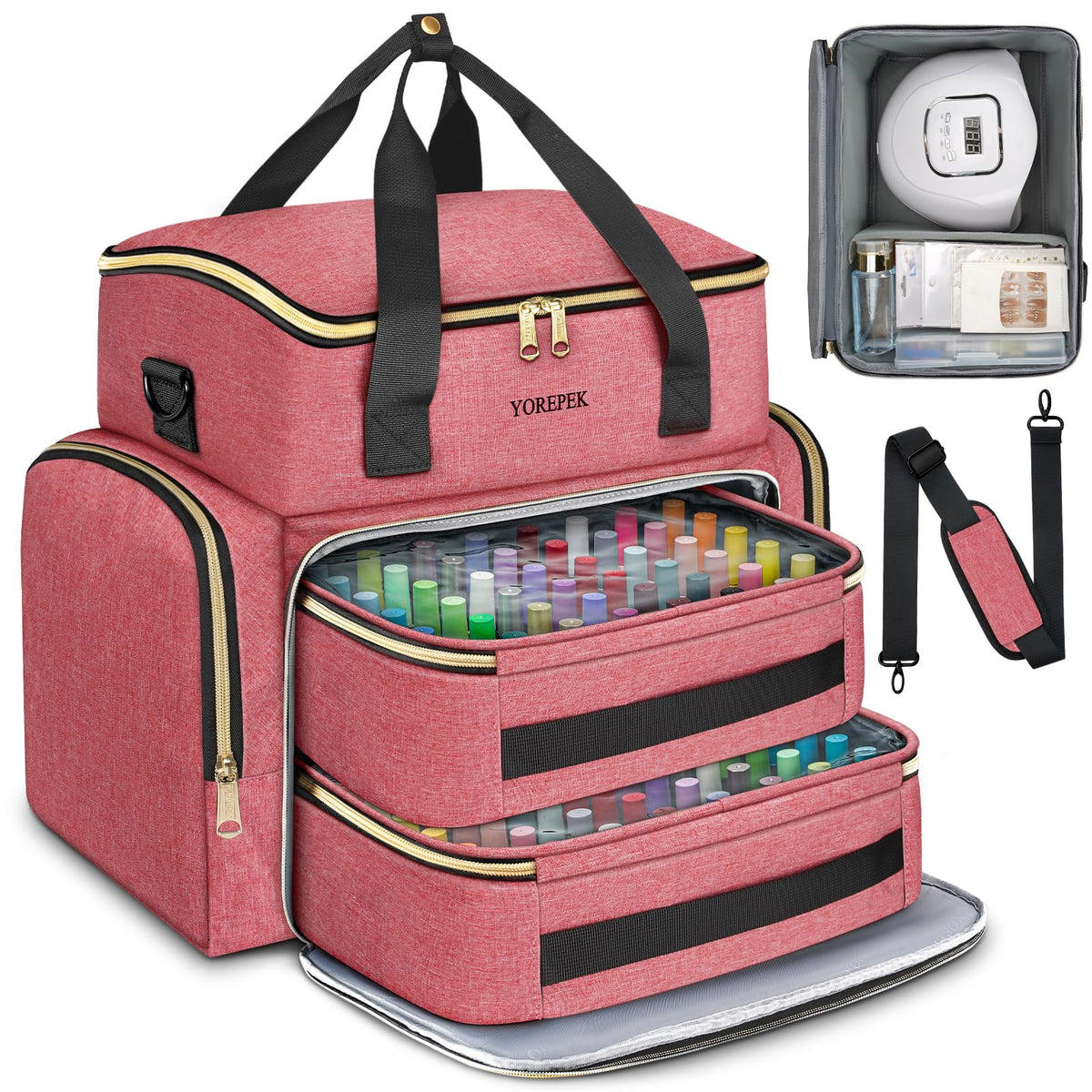 YOREPEK packed flat as a gift-ready organizer for nail techs and polish collectors
