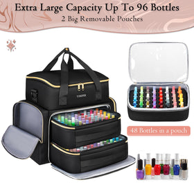 YOREPEK top compartment with nail lamp demonstrating convenient lamp storage