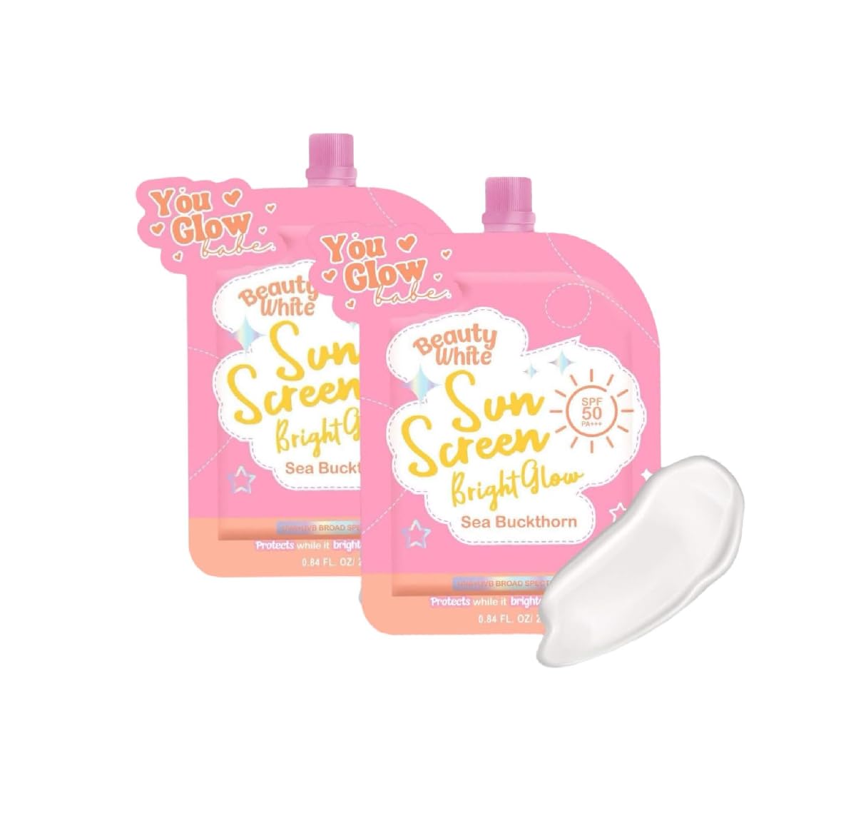 You Glow Babe front packaging twin sachets showing SPF and compact convenience
