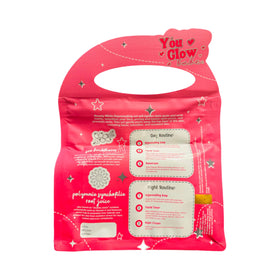 You Glow Babe Beauty set beside a passport showing travel-size convenience
