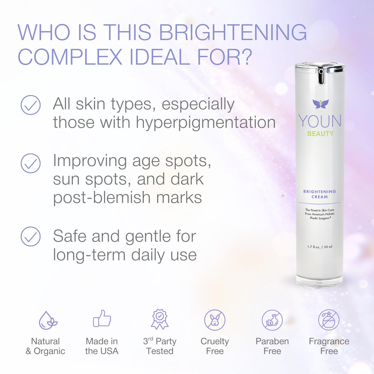 YOUN Beauty applying cream to face demonstrating even application and glow