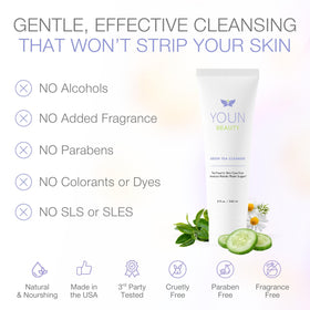 YOUN Beauty pump and cap detail for easy, controlled dispensing