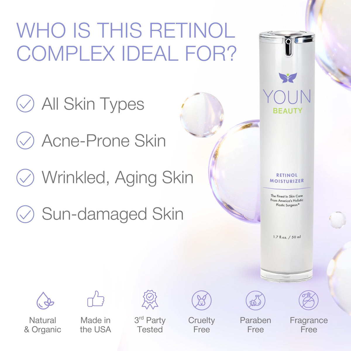 YOUN Beauty dispensing cream on hand to demonstrate lightweight hydration benefits