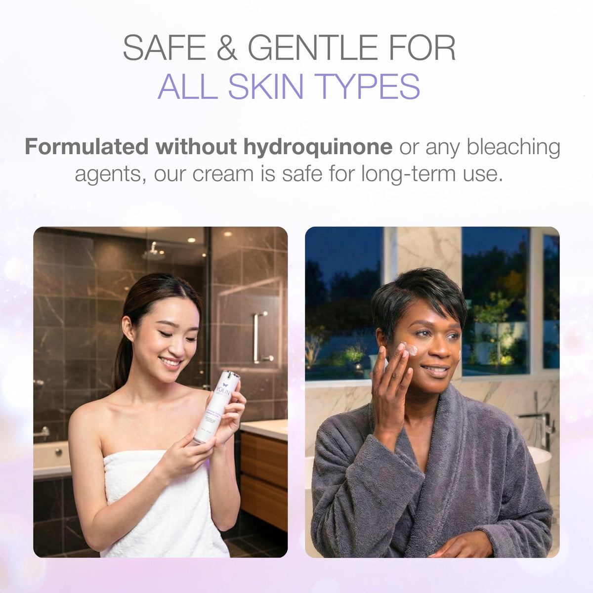 YOUN Beauty jar in hand showing 50ml scale and travel-friendly convenience