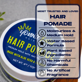 YOUNG KING HAIR CARE open jar texture showing lightweight pomade for smooth control