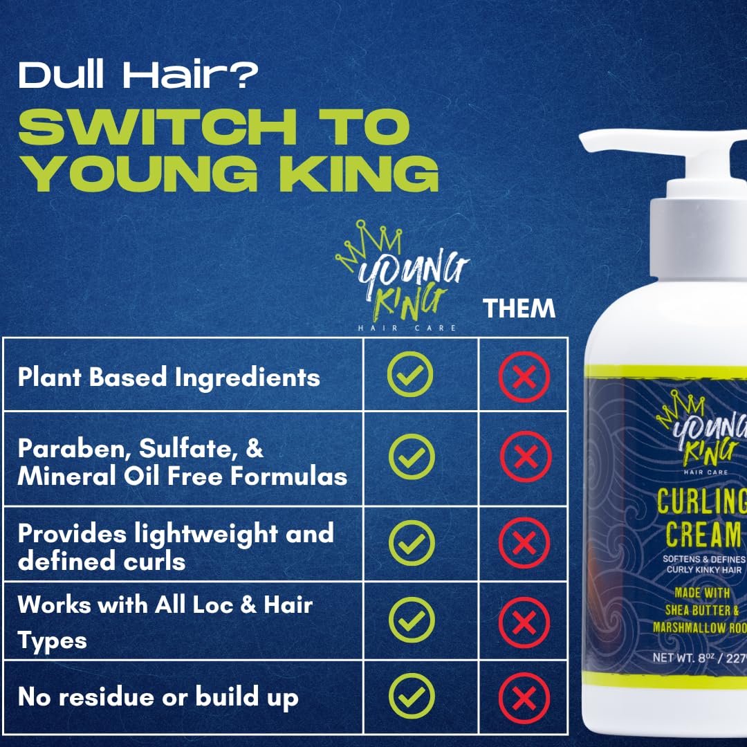 YOUNG KING HAIR CARE child using product smiling and building confidence