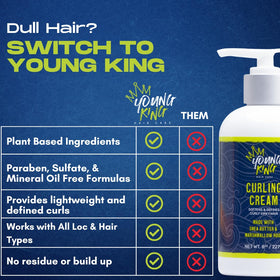 YOUNG KING HAIR CARE child using product smiling and building confidence