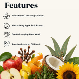 Young Living foam texture on hand illustrating rich gentle lather