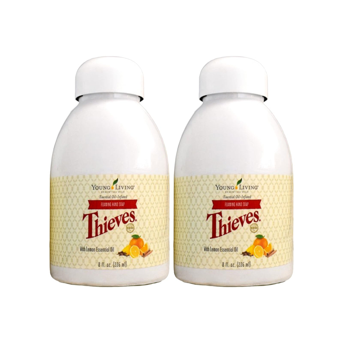 Young Living Thieves front packaging showing bottle and label benefits