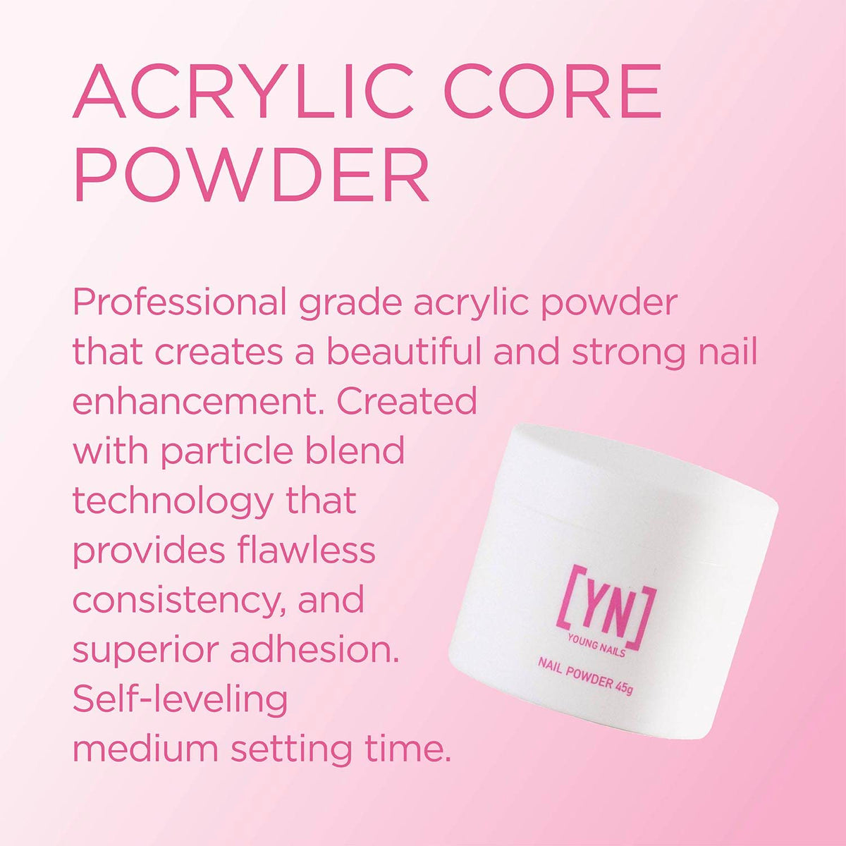 Young Nails close-up powder texture highlighting smooth consistency benefit