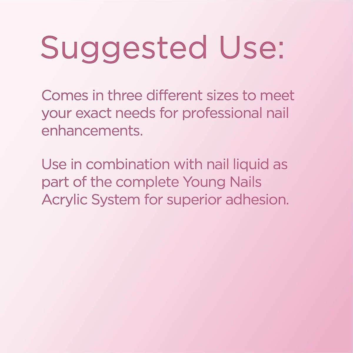 Young Nails Flamingo next to a hand for scale showing 45g size and practical volume
