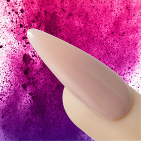 Young Nails powder bead on acrylic brush demonstrating consistent pick-up and shaping control