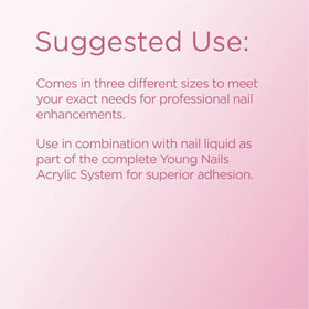 Young Nails 85g jar next to ruler for clear size and scale, convenient salon refill