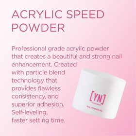 Young Nails close-up powder texture highlighting smooth self-leveling consistency