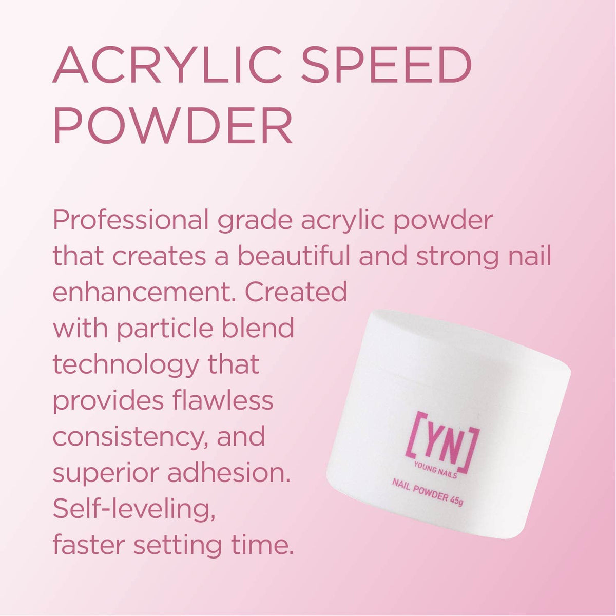 Young Nails powder texture close-up showing smooth, consistent granulation