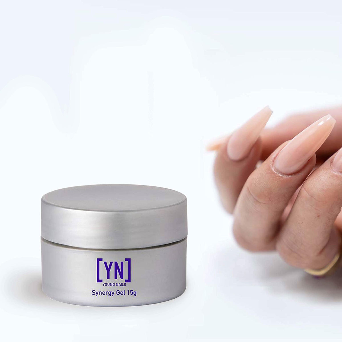 Young Nails finished manicure lifestyle shot showing durable glossy nails and salon-grade finish