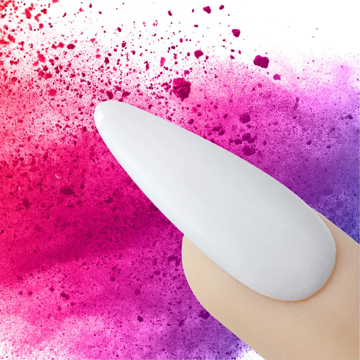 Young Nails powder being applied during sculpting, demonstrating quick-set workflow advantage