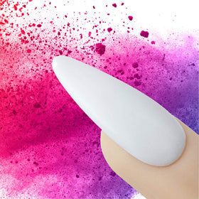 Young Nails powder being applied during sculpting, demonstrating quick-set workflow advantage