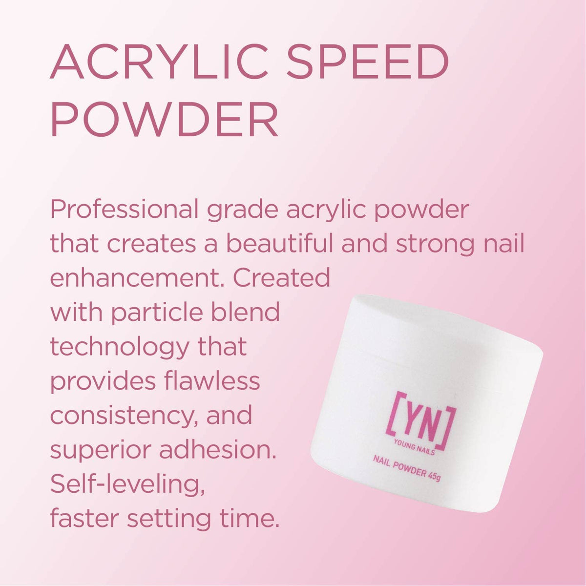 Young Nails powder texture close-up highlighting fine particles and smooth consistency benefit