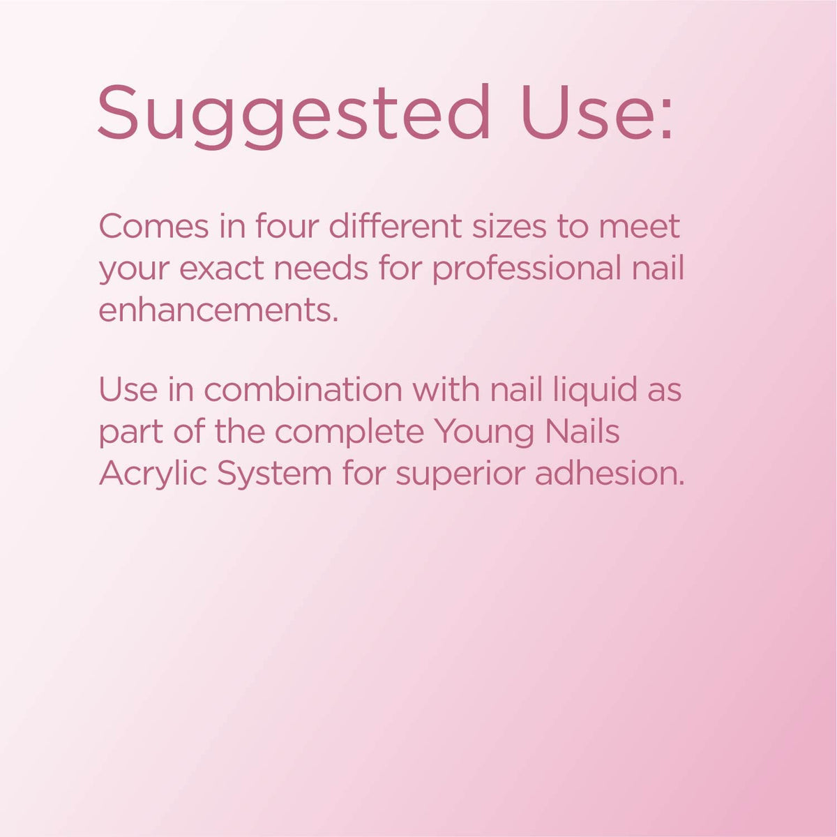 Young Nails jar beside ruler showing 45g scale and compact professional supply benefit