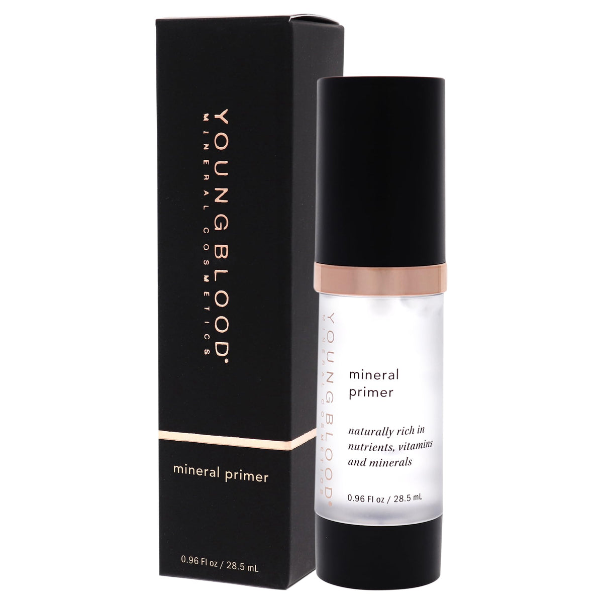Youngblood primer applied on skin lifestyle shot, improves makeup longevity
