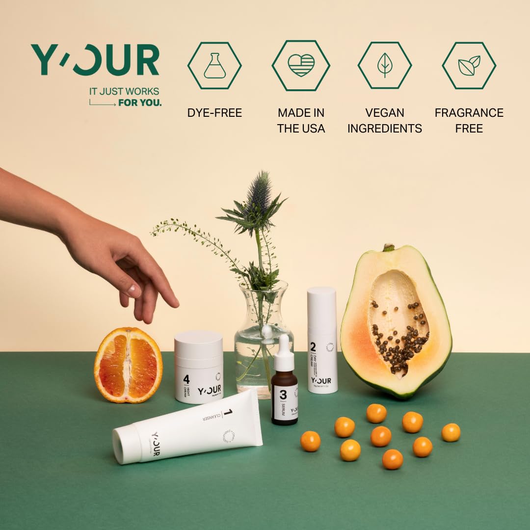 Y'OUR lifestyle bathroom vanity scene showing daily ritual and effortless touch-ups