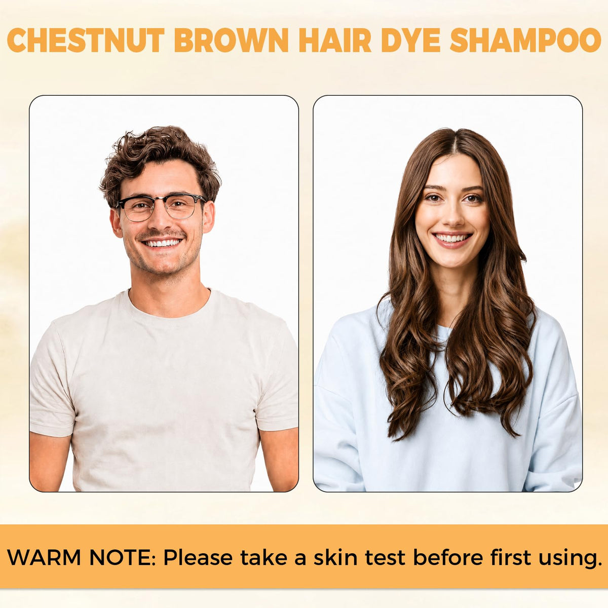 YOURTONE applying chestnut brown shampoo on hair for easy use