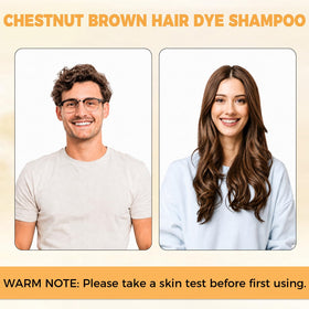 YOURTONE applying chestnut brown shampoo on hair for easy use
