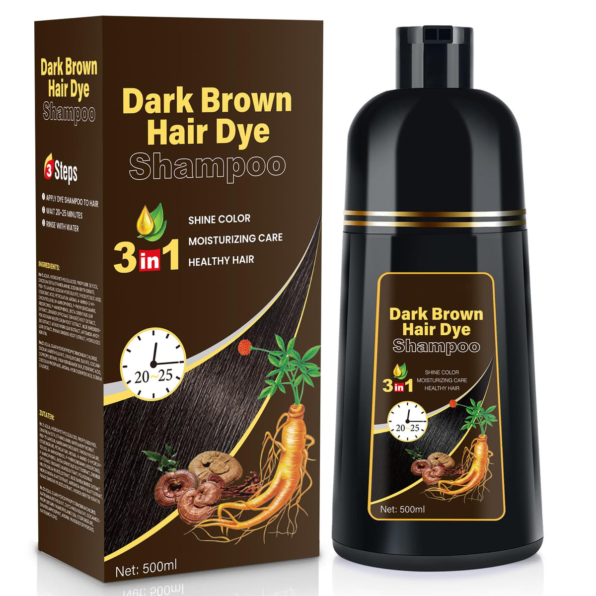 YOURTONE front bottle view showing label and dark brown color benefits