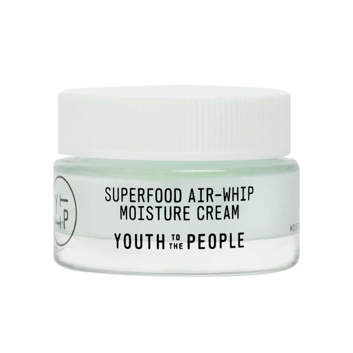 Youth To The People front packaging showing compact travel jar and branding benefits