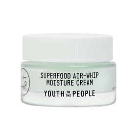 Youth To The People front packaging showing compact travel jar and branding benefits