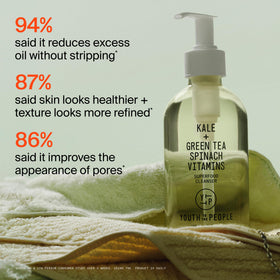 Youth To The People foamy lather in palm demonstrating effective cleansing benefit