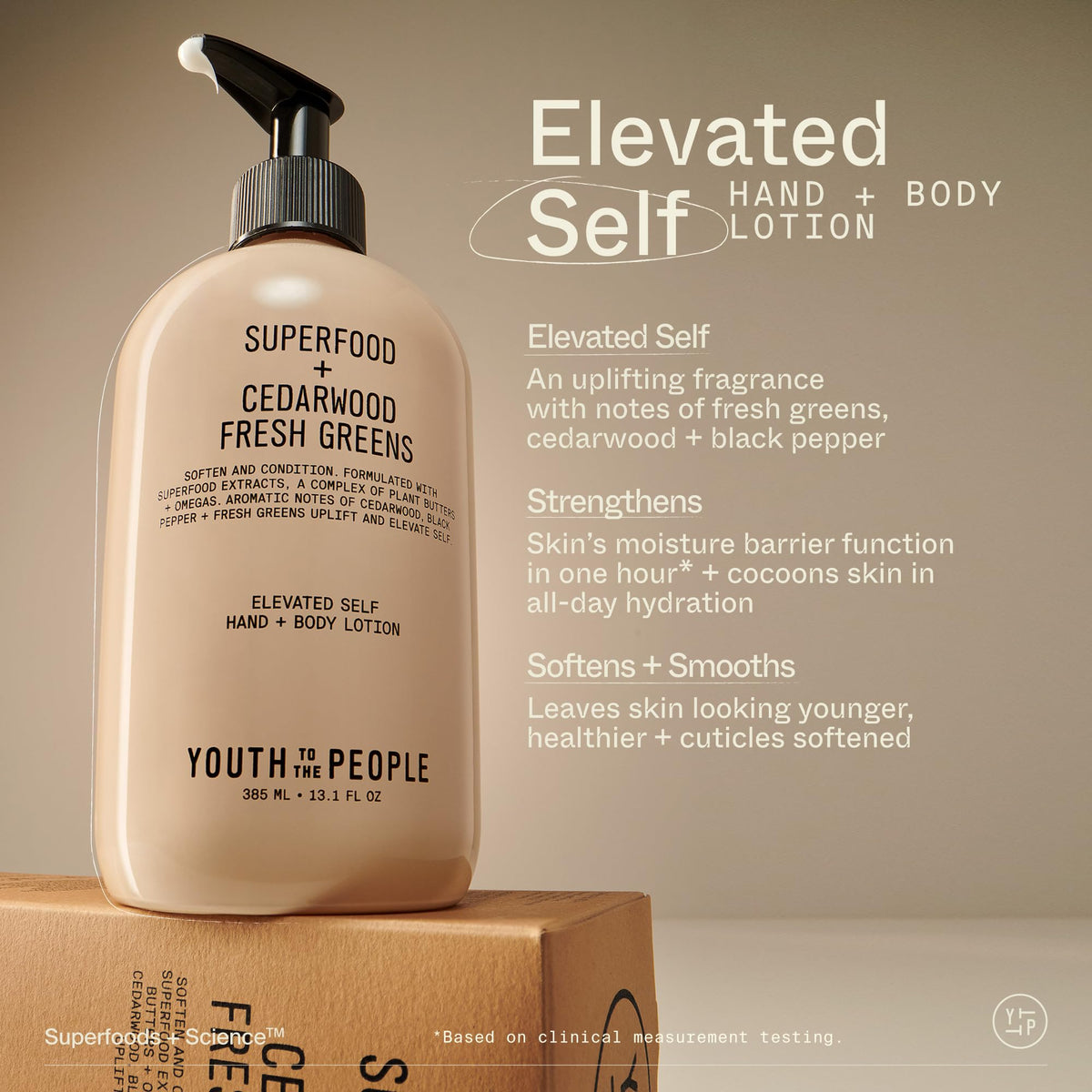 Youth To The People lotion texture close-up showing creamy, non-greasy finish for soft skin