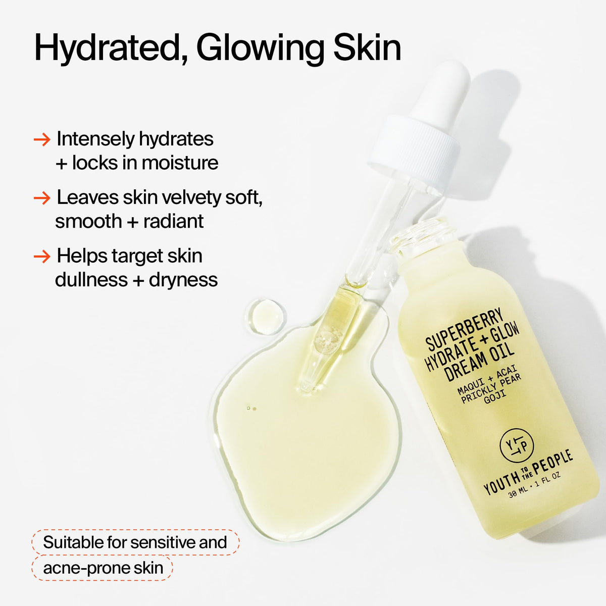 Youth To The People oil texture close-up showing lightweight consistency for fast absorption
