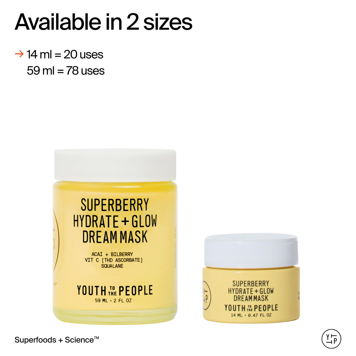 Youth To The People back label close-up listing Vitamin C, hyaluronic acid benefits