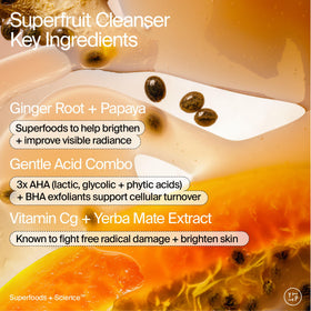 Youth To The People Superfruit cleanser gel texture close-up illustrating gentle exfoliation