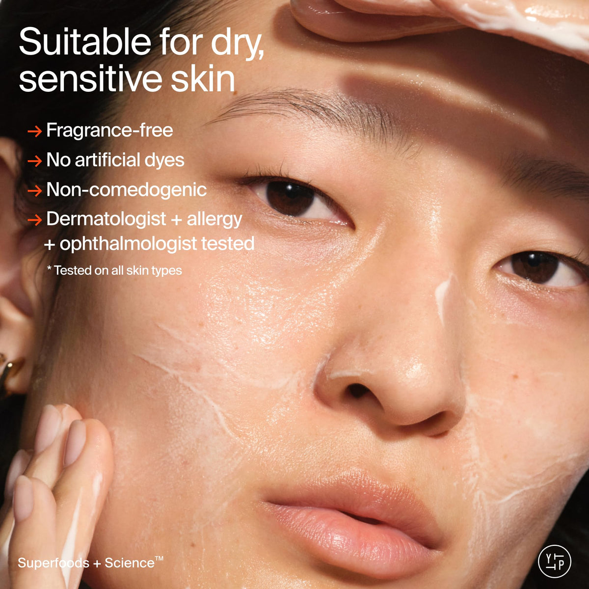 Youth To The People label close-up listing key soothing and clean-beauty ingredients