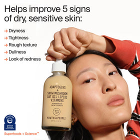 Youth To The People milky cleanser texture closeup demonstrating hydration
