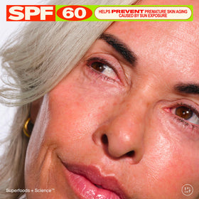 Youth To The People swatch on skin showing no white cast and dewy finish