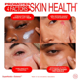 Youth To The People worn under makeup showing priming effect and radiant finish