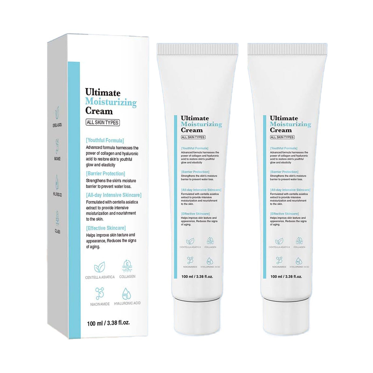 Youthful Formula front packaging showing two jars and clear benefits
