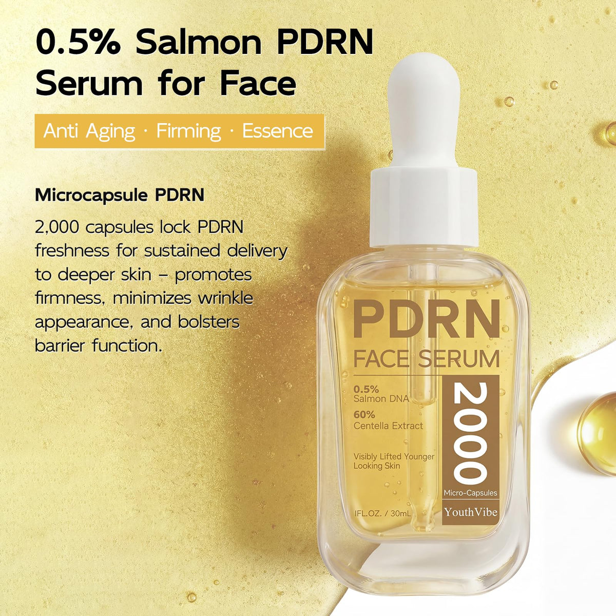 YouthVibe serum droplet on hand demonstrating lightweight hydration