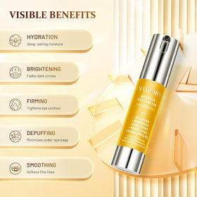 YOYORY gold-hued cream texture close-up for smooth hydration